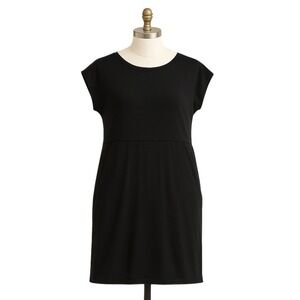 J Jill Wearever Minimalist Black Shirt Dress Womens LP Petite‎ Business Casual